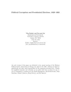 Political Corruption and Presidential Elections, 1929