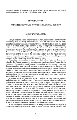 INTRODUCTION JAPANESE CRITIQUES OF TECHNOLOGICAL