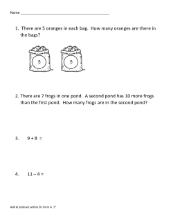1. There are 5 oranges in each bag. How many oranges