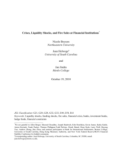 Crises, Liquidity Shocks, and Fire Sales at Financial Institutions
