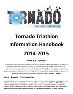 Tornado Triathlon Information Handbook 2014-2015