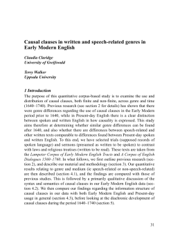 Causal clauses in written and speech