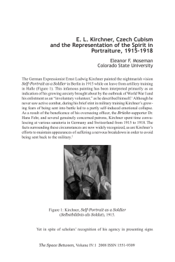 E. L. Kirchner, Czech Cubism and the Representation of the Spirit in