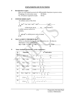 expansions of functions