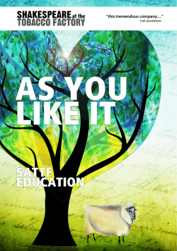 AS YOU LIKE IT - Shakespeare at the Tobacco Factory