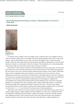 Tate Papers - Should We Reproduce the Beauty of Decay? A