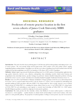 Predictors of remote practice location in the first seven cohorts of