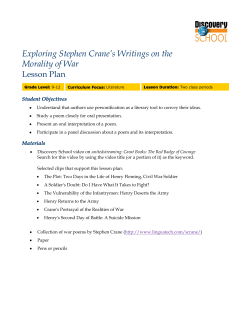 Exploring Stephen Crane`s Writings on the Morality of War