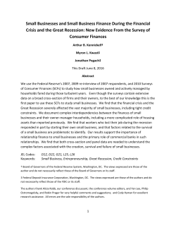 Small Businesses and Small Business Finance During the Financial