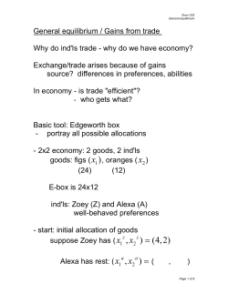 Gains from trade (Schotter, ch 4)