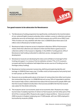 Ten good reasons to be advocates for Renaissance: