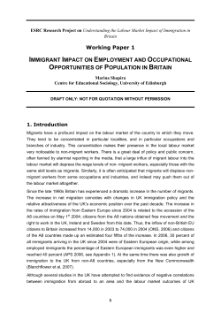 Immigrant Impact on Employment and Occupational Opportunities of