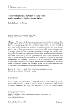 The developmental paradox of false belief understanding: a dual