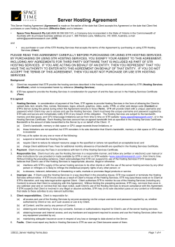 Server Hosting Agreement