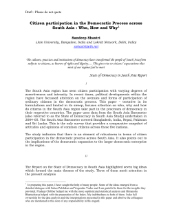 Citizen participation in the Democratic Process across South Asia