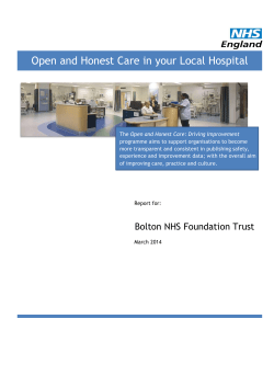 Open and Honest Care Report &ndash; March 2014