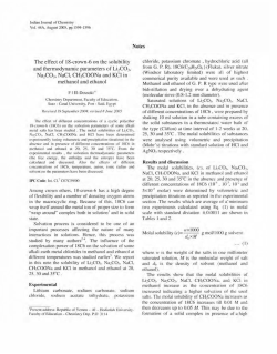 The effect of 18-crown-6 on the solubility and thermodynamic