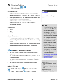 Summary of lesson - TI Education