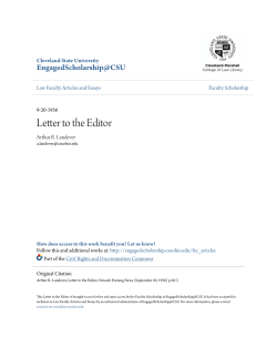 Letter to the Editor - EngagedScholarship@CSU