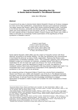 Sacred Profanity: Decoding the Lily in Dante