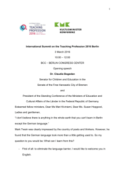 International Summit on the Teaching Profession 2016 Berlin 3