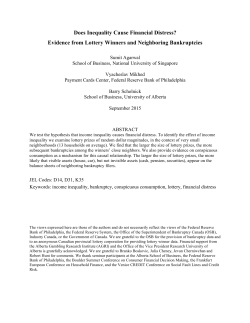 Does Inequality Cause Financial Distress? Evidence from