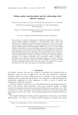 Sitting comfort and discomfort and the relationships