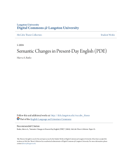 Semantic Changes in Present-Day English (PDE)