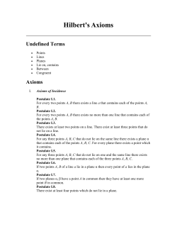 List of axioms on geometry by Hilbert.