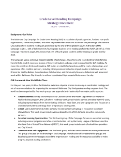 Grade Level Reading full strategy - Baltimore Campaign for Grade