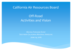 California Air Resources Board Off-Road Activities and Vision