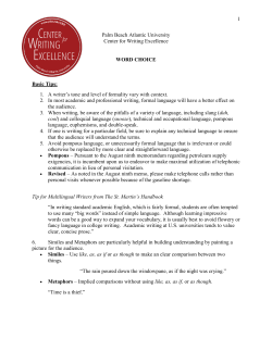 1 Palm Beach Atlantic University Center for Writing Excellence