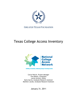Texas College Access Inventory