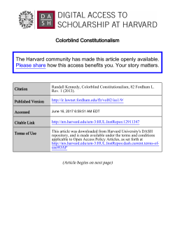 Colorblind Constitutionalism The Harvard community has