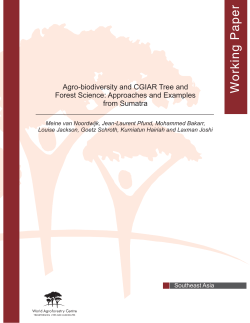 Agro-biodiversity and CGIAR Tree and Forest Science