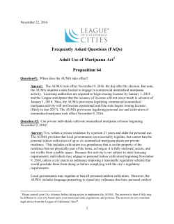 Adult Use of Marijuana Act Proposition 64