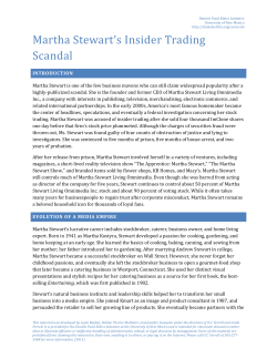 Martha Stewart`s Insider Trading Scandal