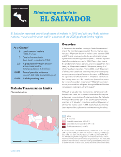 2015 - Eliminating malaria in El Salvador