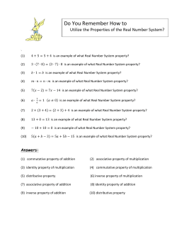 Do You Remember How to Utilize the Properties of the Real Number