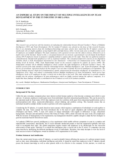 an emperical study on the impact of multiple intelligences on team