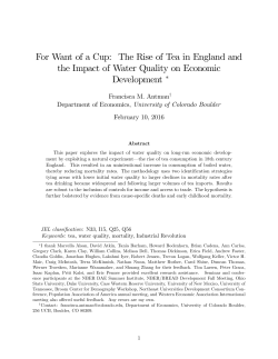 For Want of a Cup: The Rise of Tea in England and the Impact of