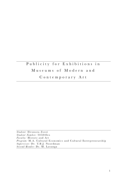 Publicity for Exhibitions in Museums of Modern and Contemporary Art