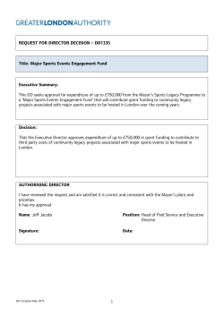 1 REQUEST FOR DIRECTOR DECISION &ndash; DD1335 Title: Major