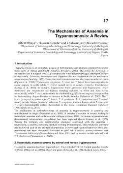 The Mechanisms of Anaemia in Trypanosomosis: A