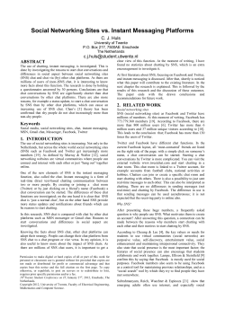 Social Networking Sites Vs. Instant Messaging Platforms