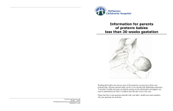 Information for parents of preterm babies less than 30 weeks gestation
