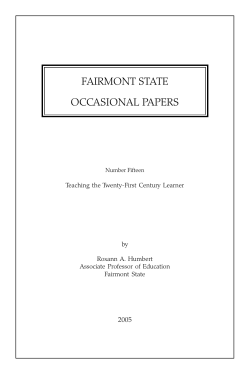fairmont state occasional papers