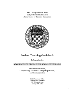 Social Studies 7-12 - The College of Saint Rose