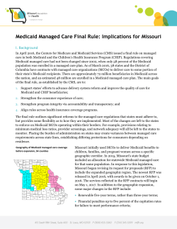 Medicaid Managed Care Final Rule