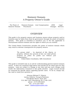 THE POWER OF EMINENT DOMAIN Revised 11-16